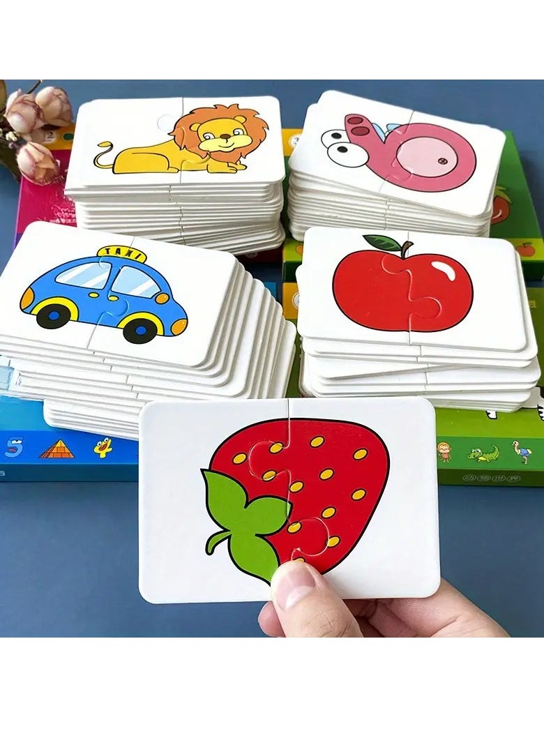 Generic Educational Matching Puzzle Cards Set – Early Learning Toy for Kids 0-4 Years, Colorful Cognitive Development Game for Brain Training and Preschool Skills – Perfect for Birthdays, Baby Showers, Christmas, Halloween, and Easter  - Image 5