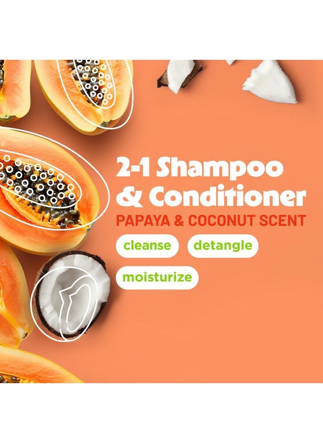 TropiClean 2-in-1 Dog Shampoo and Conditioner, Moisturizing Dog Detangler, Puppy Safe, Made in the USA, Papaya Scent, Cat & Kitten Safe, 20oz. 