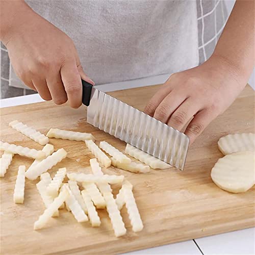ARQIVO® Stainless Steel Crinkle Slicer Knife – Wavy Blade Vegetable Chopper and French Fry Cutter for Potatoes, Carrots, and Fruits (Pack of 2) - Image 4
