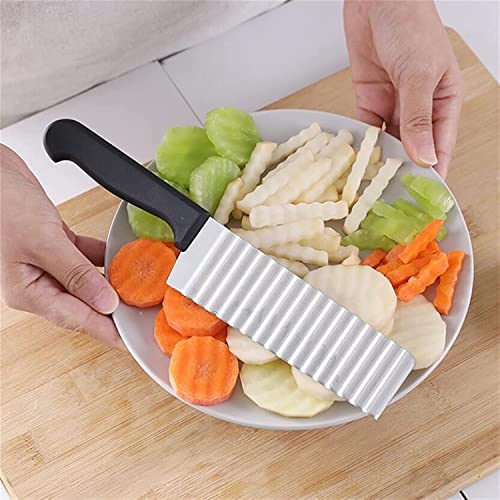 ARQIVO® Stainless Steel Crinkle Slicer Knife – Wavy Blade Vegetable Chopper and French Fry Cutter for Potatoes, Carrots, and Fruits (Pack of 2) - Image 5