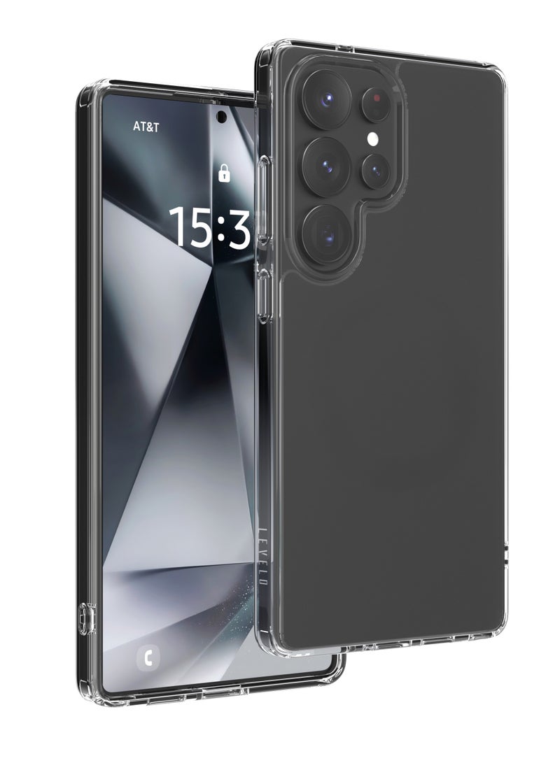 LEVELO Galaxy S25 Ultra Case Clara Clear / Scratch Resistance / Clearview / Protecting Case / Durable Cover / Damage Protection / Flexible Back cover - Image 1