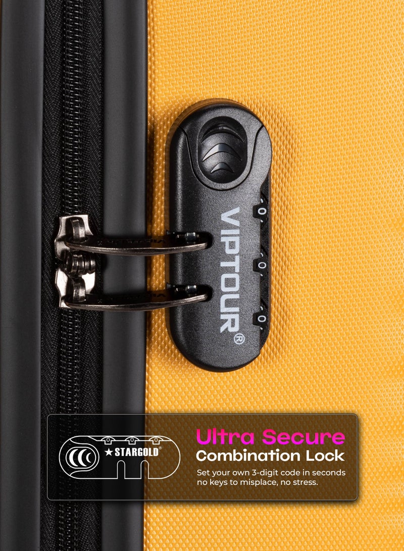 فيبتور 4 قطع هارد سايد سبينر مع مجموعة عربة أمتعة بقفل رقمي - Image 3