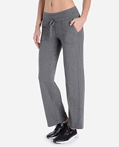 Danskin Essentials Drawcord Pant (US, Medium, Charcoal Grey Heather) - Image 2