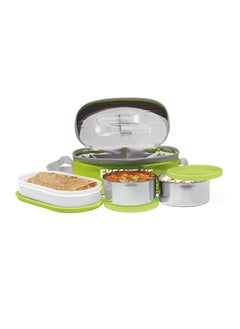 Milton Milton Executive Lunch Box Soft Insulated Tiffin Box2 SS Container 1 Microwave Safe Container Green  - Image 1