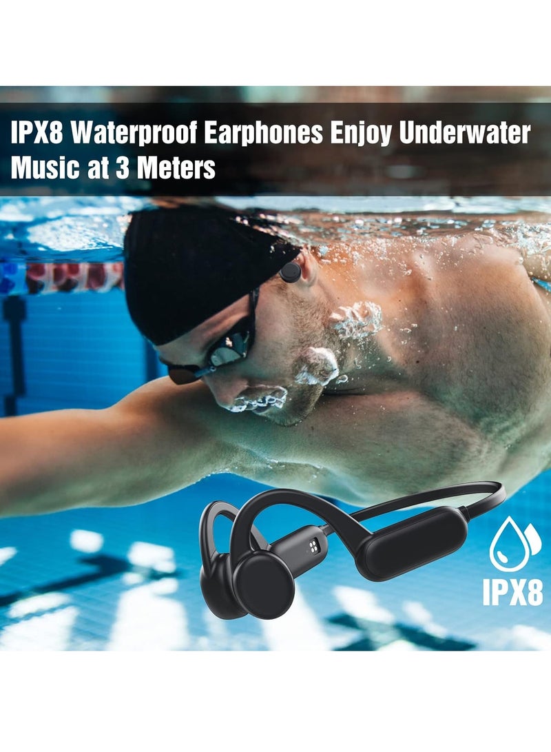 Bone Conduction Headphones 8GB MP3 Player Wireless BT5.0 Earphone IPX8 Waterproof Swimming Sports Headset Hands-free with Microphone - Image 2