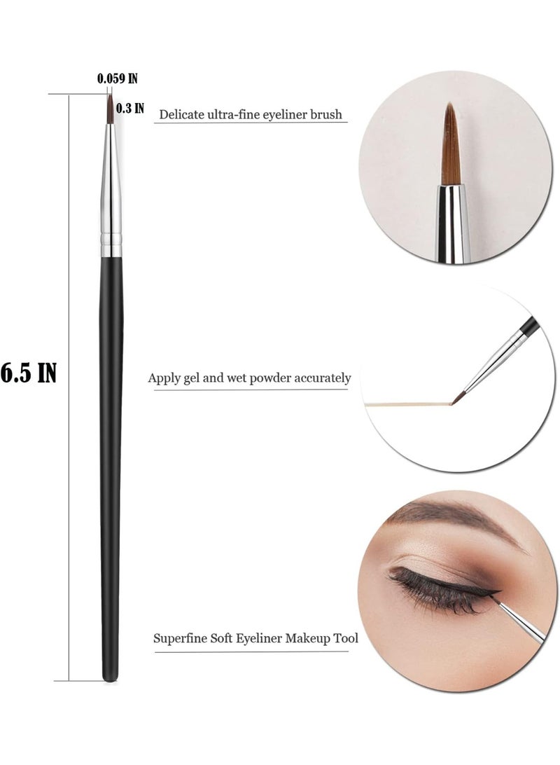 فرشاة تحديد العيون ذات الزاوية الدقيقة، مجموعة فرش مكياج العيون فائقة الدقة والرفيعة، فرشاة تحديد العيون ذات الرأس الدقيق، أداة مكياج العيون بشعيرات صناعية (3 قطع) - Image 3