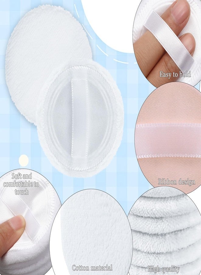 Bruislard Makeup Powder Puff 12 PCS Compact Powder Puffs Round Velour Pressed Powder-Puff for Makeup Face Powder-Velour Puffs for Loose Powder-Washable (2.36 Inch/White) - Image 3