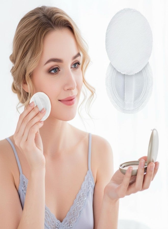 Bruislard Makeup Powder Puff 12 PCS Compact Powder Puffs Round Velour Pressed Powder-Puff for Makeup Face Powder-Velour Puffs for Loose Powder-Washable (2.36 Inch/White) - Image 5