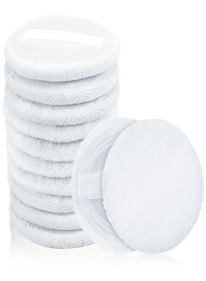 Bruislard Makeup Powder Puff 12 PCS Compact Powder Puffs Round Velour Pressed Powder-Puff for Makeup Face Powder-Velour Puffs for Loose Powder-Washable (2.36 Inch/White) - Image 1