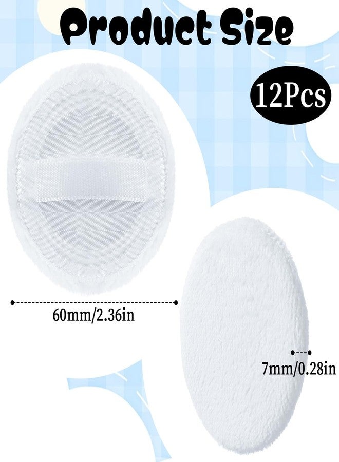 Bruislard Makeup Powder Puff 12 PCS Compact Powder Puffs Round Velour Pressed Powder-Puff for Makeup Face Powder-Velour Puffs for Loose Powder-Washable (2.36 Inch/White) - Image 2