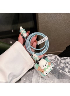 Cartoon Data Cable Protective Cover For 20w For Iphone 16 15 Charger For Iphone14 Soft Case 13 Fast Charge 12 Women-Color:Bear Pacha Dog [5-piece Set]-Applicable Models:18W/20W