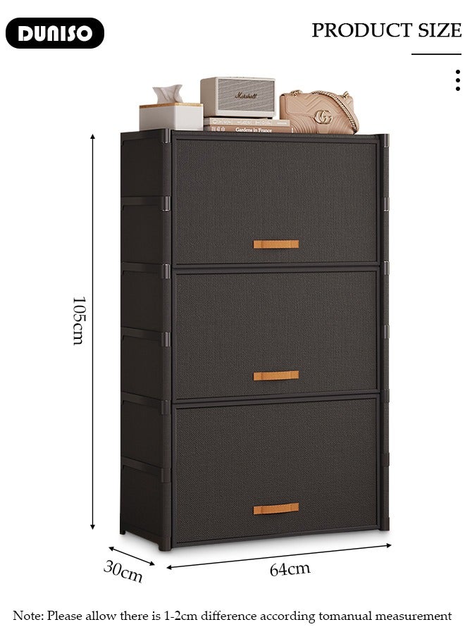 DUNISO رف أحذية مكون من 7 طبقات لمدخل المنزل، منظم أحذية محمول مع باب، خزانة تخزين أحذية، منظم أحذية موفر للمساحة للدواليب، الممرات، غرف النوم، المدخل، السكن الجامعي، غرفة النوم - Image 4