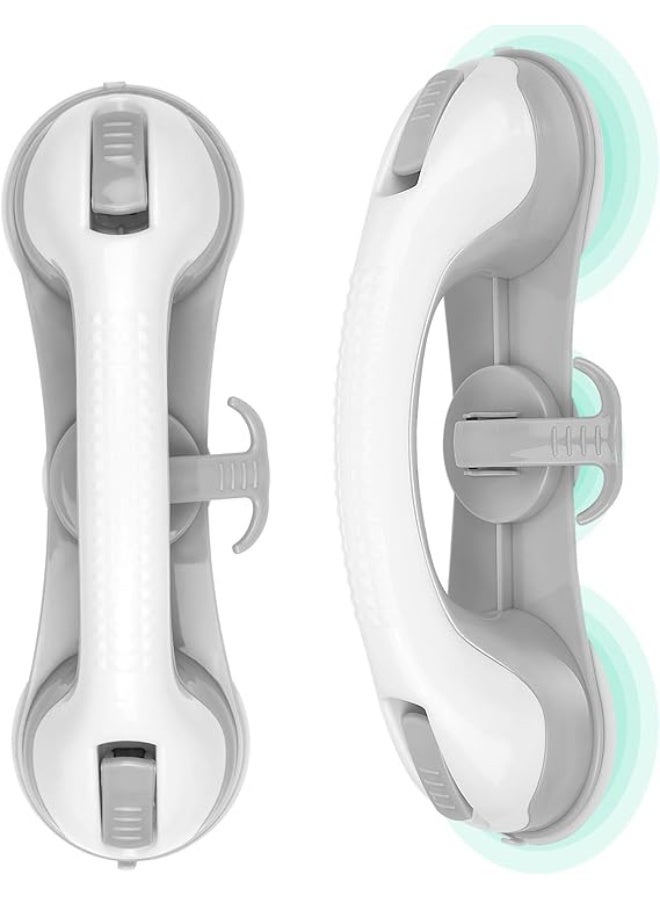Pack of 2 Suction Shower Grab Bars with Triple Suction Cups, Bathroom Safety Support Handles for Bathtub, Shower and Toilet, No-Drill Wall Mounted Mobility Assistance Rails - Image 1