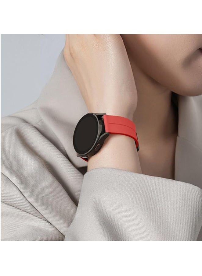 Generic - Silicone Band With Magnetic Folding Buckle For Oraimo OSW16- Smart Watch- Smart Watch , Quick Release Silicone Straps For Women Men (Red  ) - Image 1