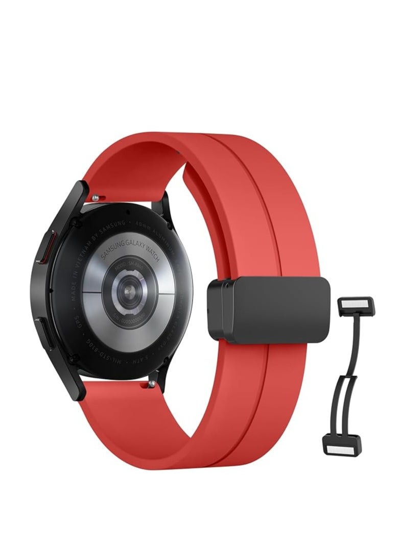 Generic - Silicone Band With Magnetic Folding Buckle For Oraimo OSW16- Smart Watch- Smart Watch , Quick Release Silicone Straps For Women Men (Red  ) - Image 1