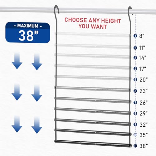 UIABOPZ Hanging Closet Rod Extenders, Adjustable Width and Height Closet Extender Hanging Rod, Space-Saving Closet Hanging Rod, Heavy Duty Closet Bar for Hanging Clothes, 1 Pack White - Image 3