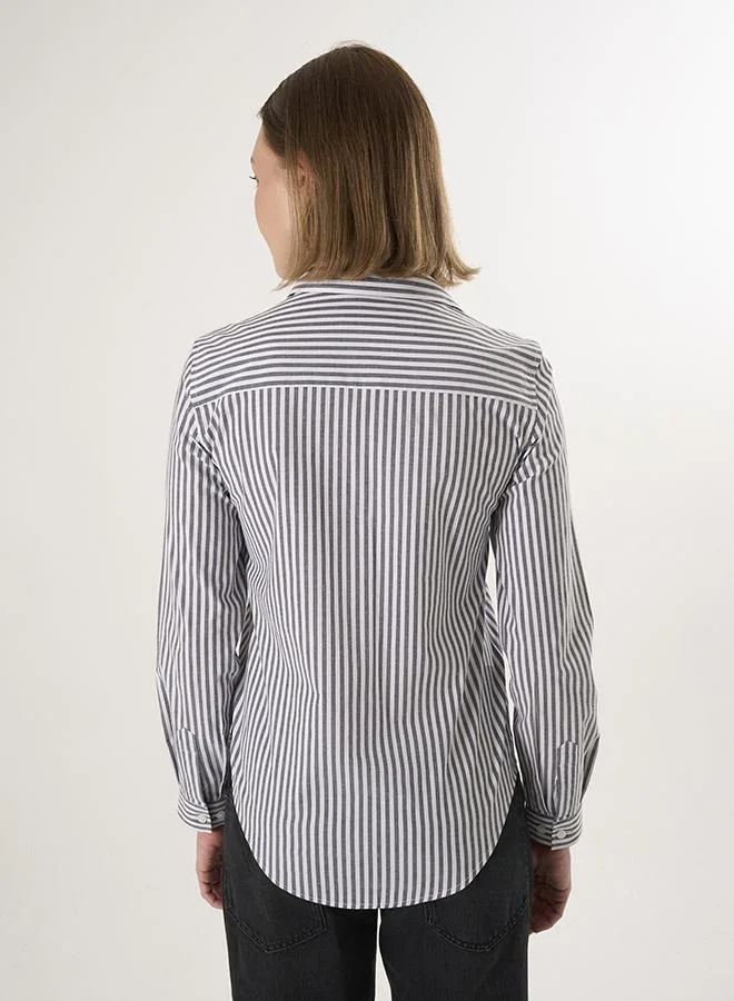 FELIX HARDY Black Striped Long Sleeve Shirt for Women | Best Price UAE