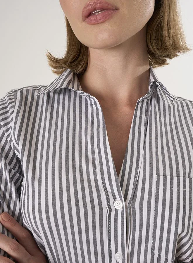 FELIX HARDY Black Striped Long Sleeve Shirt for Women | Best Price UAE