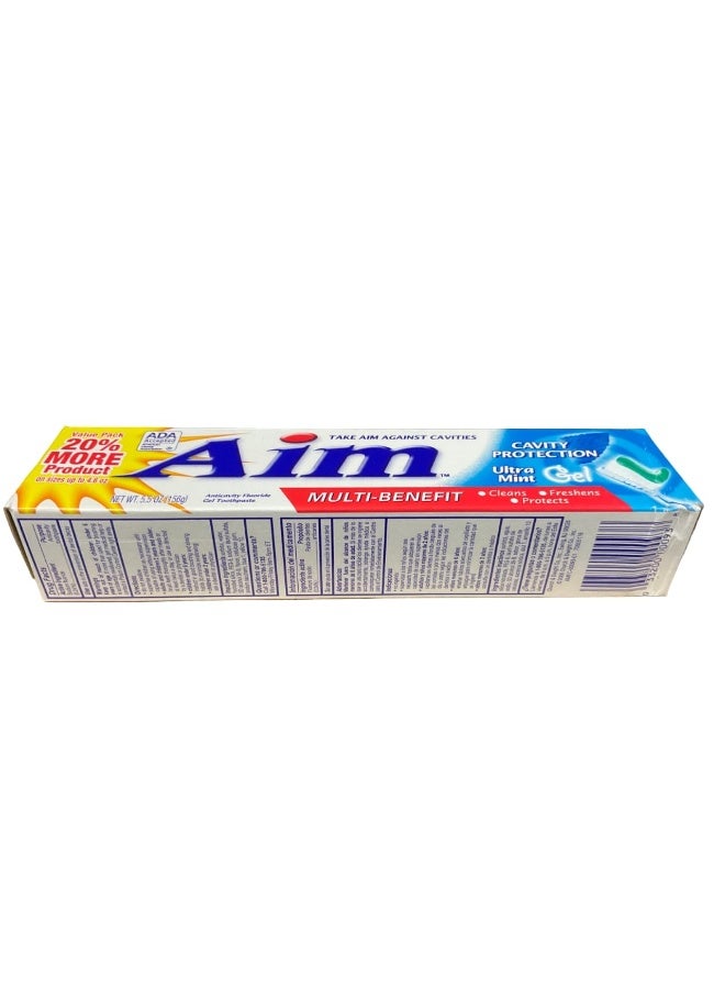 Aim Cavity Protection Anticavity Fluoride Toothpaste Ultra Mint Gel 6 Ounce Pack of 6 - Image 4