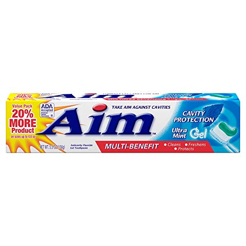 Aim Cavity Protection Anticavity Fluoride Toothpaste Ultra Mint Gel 6 Ounce Pack of 6 - Image 1