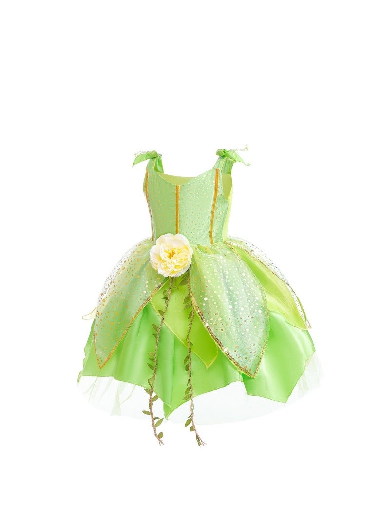 M MIAOYAN Girls sleeveless princess ballet tulle dress, elf girls green fairy dress, the best choice for little girls  - Image 2