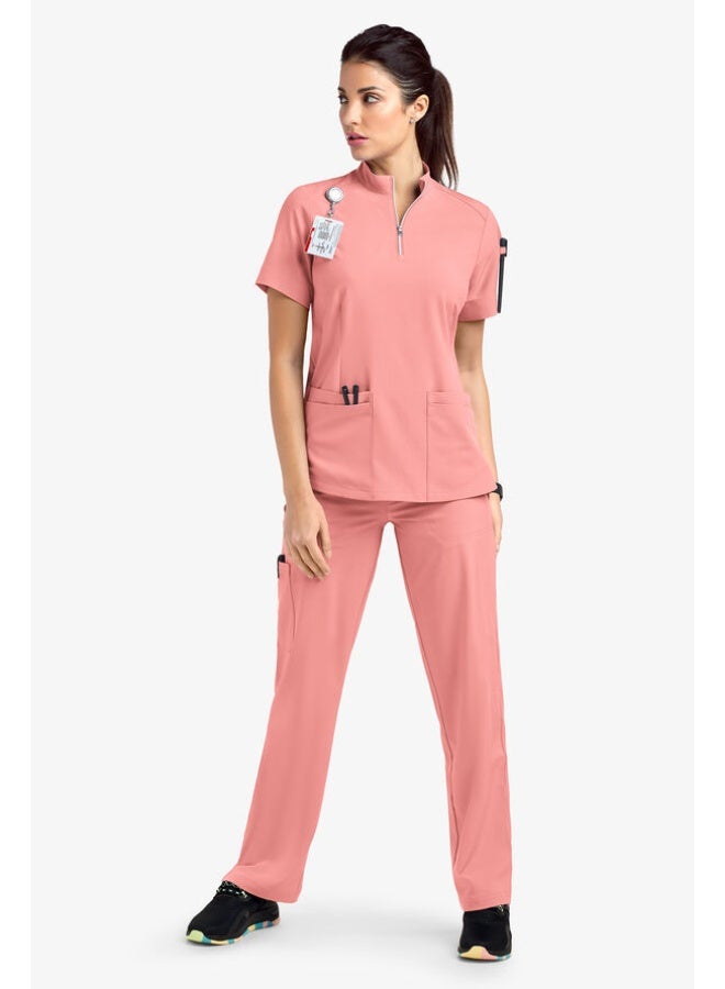 Loquat Womens Medical Scrubs Set Medical Uniform Set Pink - Image 1