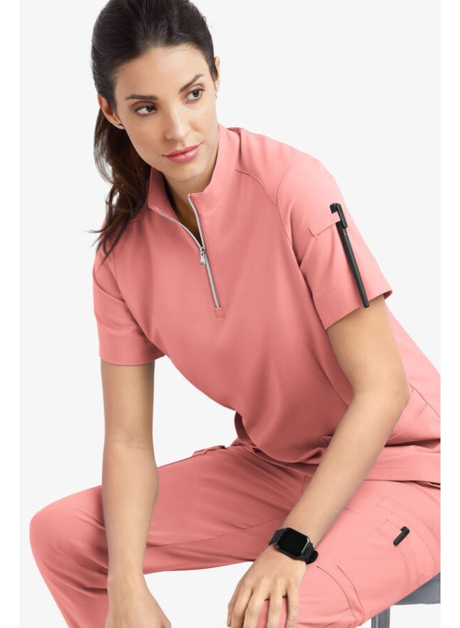 Loquat Womens Medical Scrubs Set Medical Uniform Set Pink - Image 2