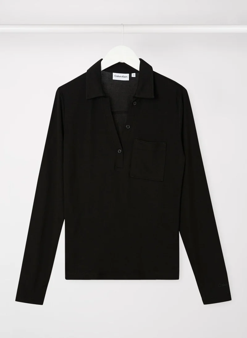 CALVIN KLEIN Recycled Tencel Collared T-Shirt