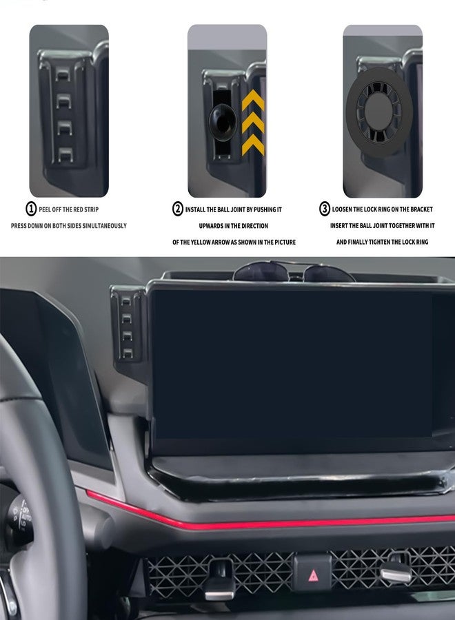 KUCOK حامل هاتف KUCOK RAV4 لماغسيف، حصري لتويوتا RAV4 2019-2025، متوافق مع ماغسيف آيفون 17/16/15/14/13/12/سلسلة ميني، حامل مثبت بشريحة شاشة ملاحة 7/8 إنش - Image 2