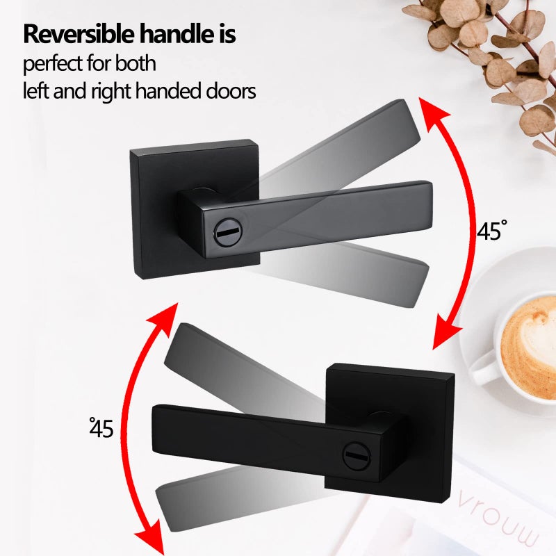Newbang Solid Door Lever Handle Matte Black Finish - Image 4