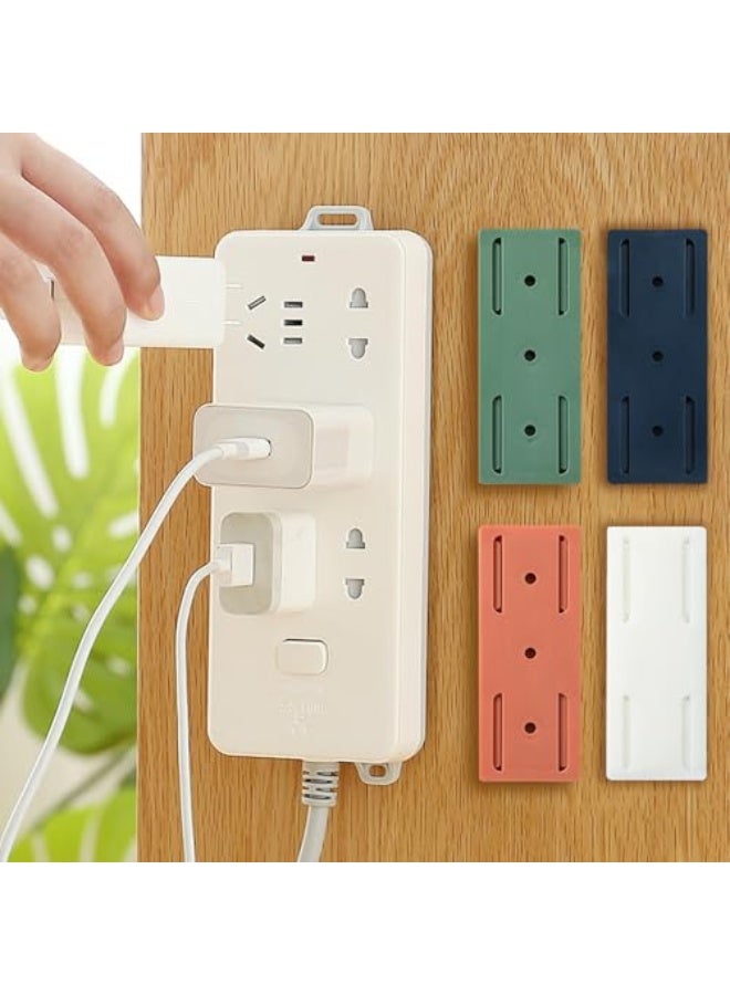 4pcs Socket Holder Cable Management Cord Organizer Cord Holder Punch Free Wall Mount for Home Kitchen Office - Image 1