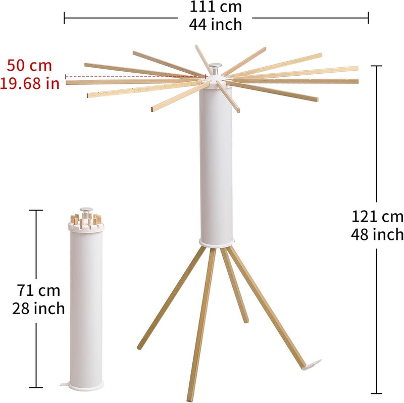 RFOUO Clothes Drying Rack 4 Legs,Laundry Hanger Dryer Rack,Portable Dry Rack,Foldable Drying Rack-Drying Rack Clothing Laundry Bedroom Household Wooden-12rods - Image 2