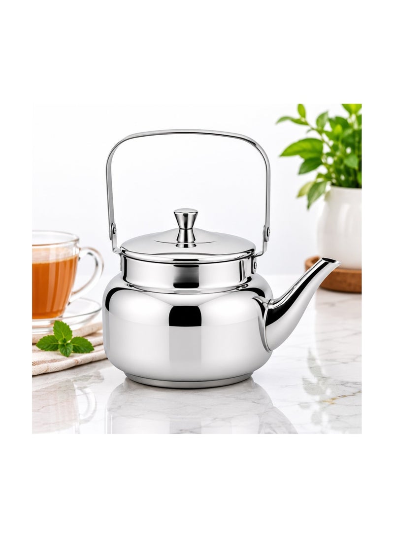 Bisbell 750ml Stainless Steel Tea Kettle with Lid, Heat-Resistant Carry Handle and Smooth Pouring Spout, 304 Stainless Steel Teapot for Gas & Induction Cooktops - Image 1