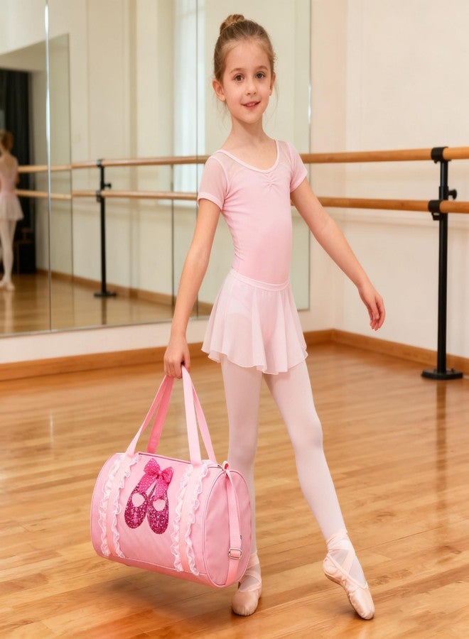 Cute Girls Dance Bag, Lace Fitness Sports Yoga Ballet Dance Bag, Zipper Travel Bag with Adjustable Shoulder Strap, for Teens, Toddlers - Image 5