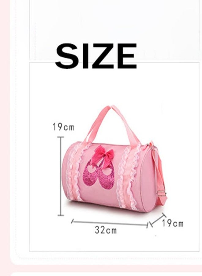 Cute Girls Dance Bag, Lace Fitness Sports Yoga Ballet Dance Bag, Zipper Travel Bag with Adjustable Shoulder Strap, for Teens, Toddlers - Image 2