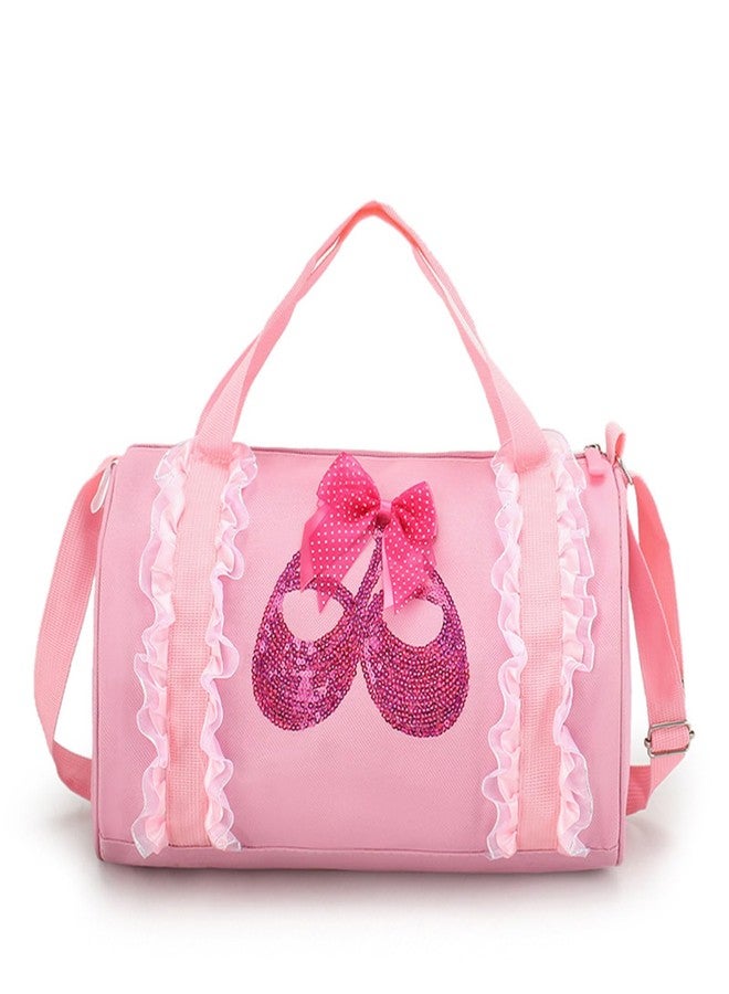 Cute Girls Dance Bag, Lace Fitness Sports Yoga Ballet Dance Bag, Zipper Travel Bag with Adjustable Shoulder Strap, for Teens, Toddlers - Image 1