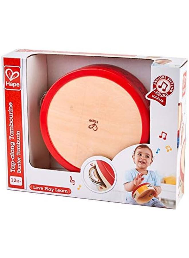 Hape Tap Along Tambourine Wooden Tambourine Drum For Kids Musical Instrument For Children 12 Months And Up - Image 2