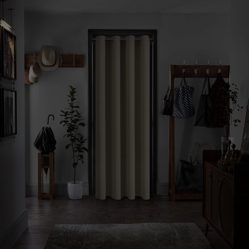 BGment غرفة بئسة ستارة الستار 84 بوصة طويلة لغرفة المعيشة جروميت العزل الحراري ستارة معالجة النافذة لغرفة النوم 1 لوحة 52 × 84 بوصة البيج - Image 2