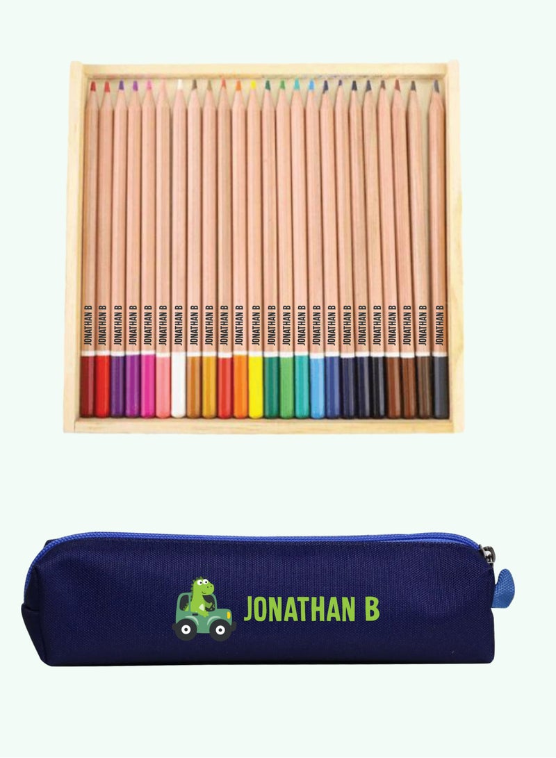 Share the Love Personalised Pencil Case with Personalised Colours Pencil - Image 2