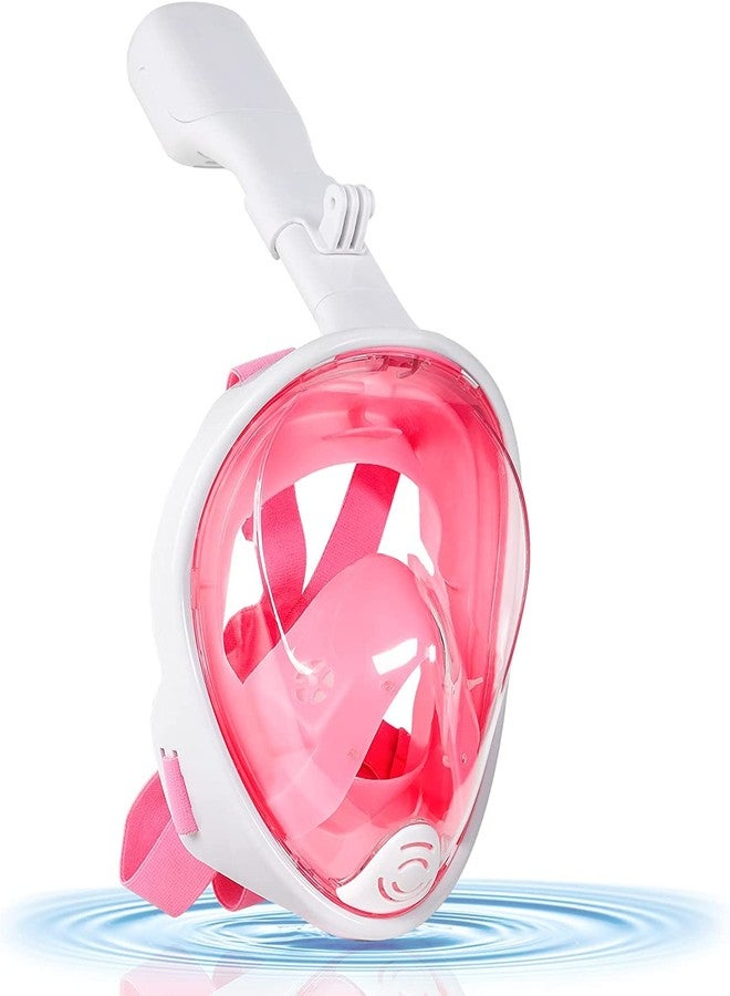 FEELING MALL Full Face Snorkel Mask Snorkeling Gear with Anti-Fog Full face Dive Mask and Detachable Camera Mount Snorkeling Set for Kids Underwater Swimming (Pink-XL) - Image 3