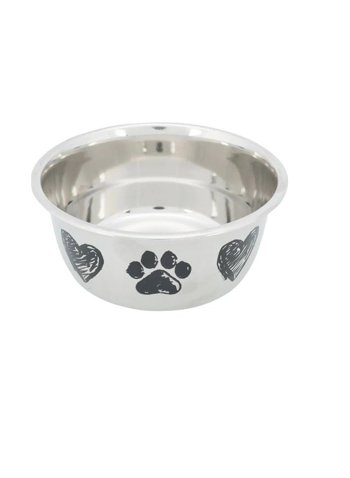 تريكسي وعاء تريكسي باو آند هارت ديزاين من الستانلس ستيل للكلاب - Image 2