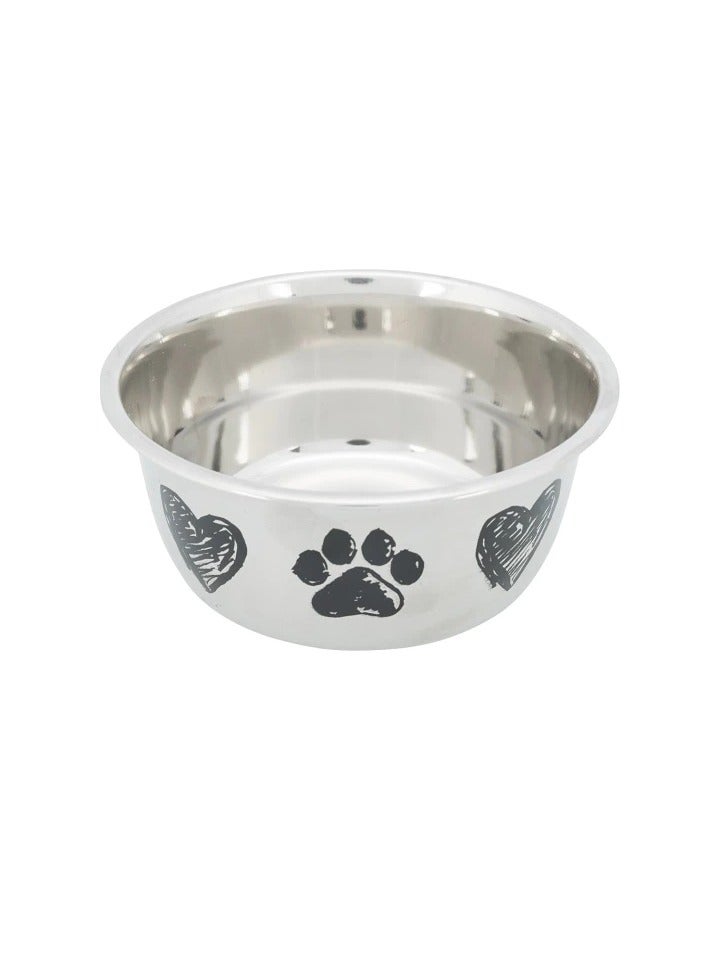 تريكسي وعاء تريكسي باو آند هارت ديزاين من الستانلس ستيل للكلاب - Image 3