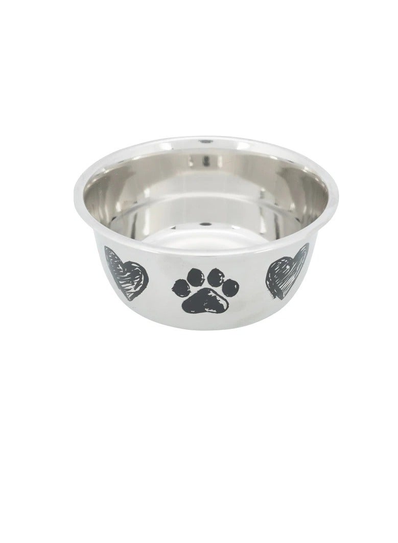 تريكسي وعاء تريكسي باو آند هارت ديزاين من الستانلس ستيل للكلاب - Image 1