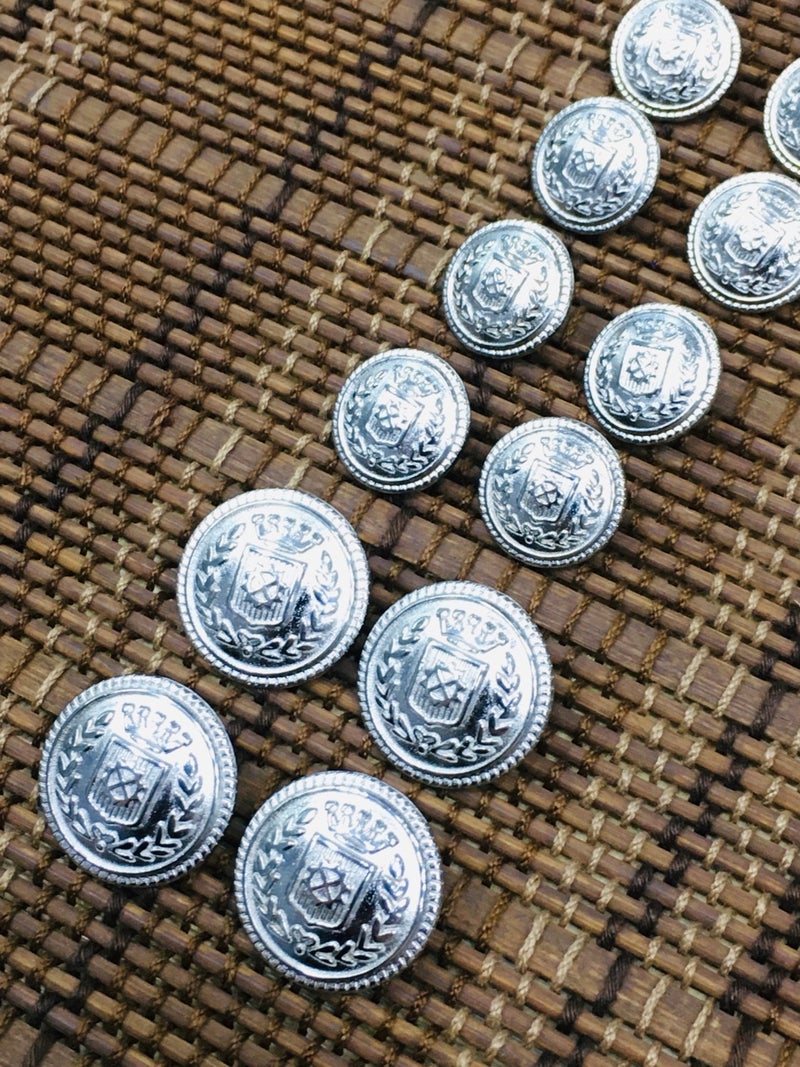 Karan Tuhafiye Karan Haberdashery Blazer Jacket Button Set Silver - Image 1