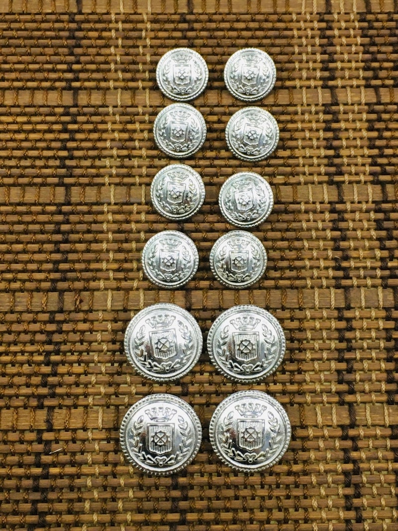 Karan Tuhafiye Karan Haberdashery Blazer Jacket Button Set Silver - Image 4
