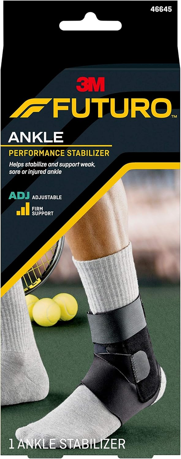 FUTURO FUTURO Performance Ankle Stabilizer Left or Right Adjustable Size Firm Support Helps Support Stiff Sore or Injured Ankles Customizable Levels of Compression Breathable Materials 46645ENR - Image 1