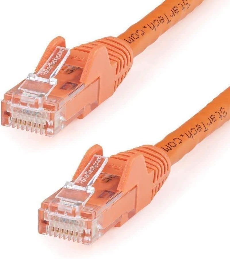 ستار تك .com 10m كابل إيثرنت CAT6 - برتقالي - سلك جيجابت CAT6 - 650MHz 100W PoE++ RJ45 UTP كابل شبكة/توصيلة الفئة 6 بدون عقبات مع تخفيف الإجهاد - تم اختباره بواسطة Fluke ومعتمد من UL/TIA (N6PATC10MOR) - Image 1