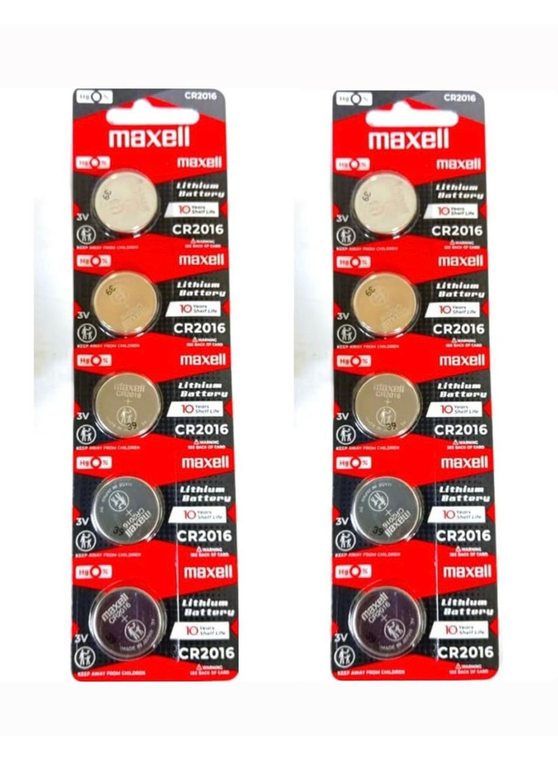 10-Pieces Maxell CR2016 Lithium 3V Japan Batteries