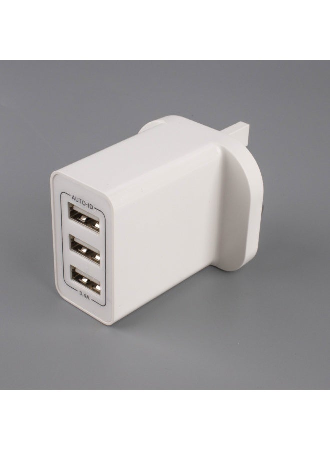 فيش ثلاثي، فيش ثلاثي بمنفذ يو اس بي ، فيش ثلاثي بمنافذ USB , عدد 1 فيش يحتوي على منافذ USB ، فيش ثلاثي بثلاثة منافذ يو إس بي ، قابس USB , محول ثلاثي مع ثلاثة منافذ يو اس بي ، محول شاحن usb , محول جد - Image 1