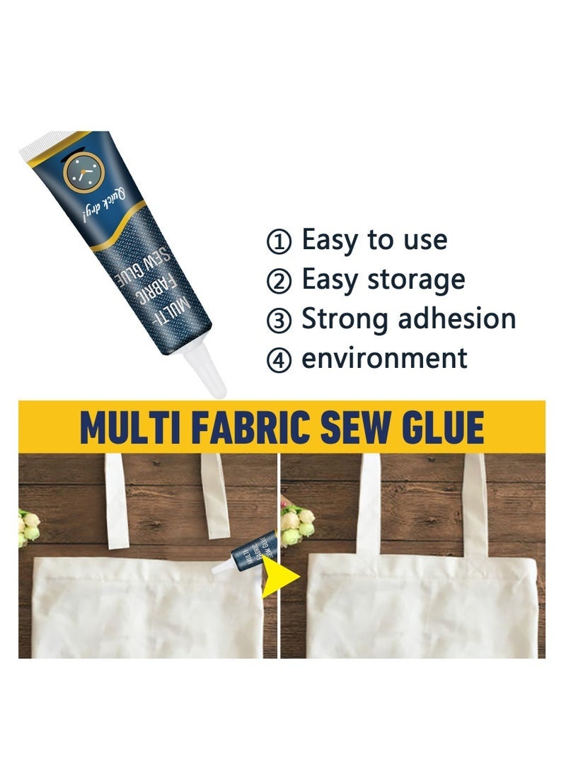 JUE-FISH 2Pcs Quick Dry Multi-Fabric Sew Glue, Fabric Glue Permanent Clear Washable For Patches Drying Waterproof Adhesive All Fabrics, Clothes, Cotton, Flannel, Denim, Leather, Polyester Repair - Image 4